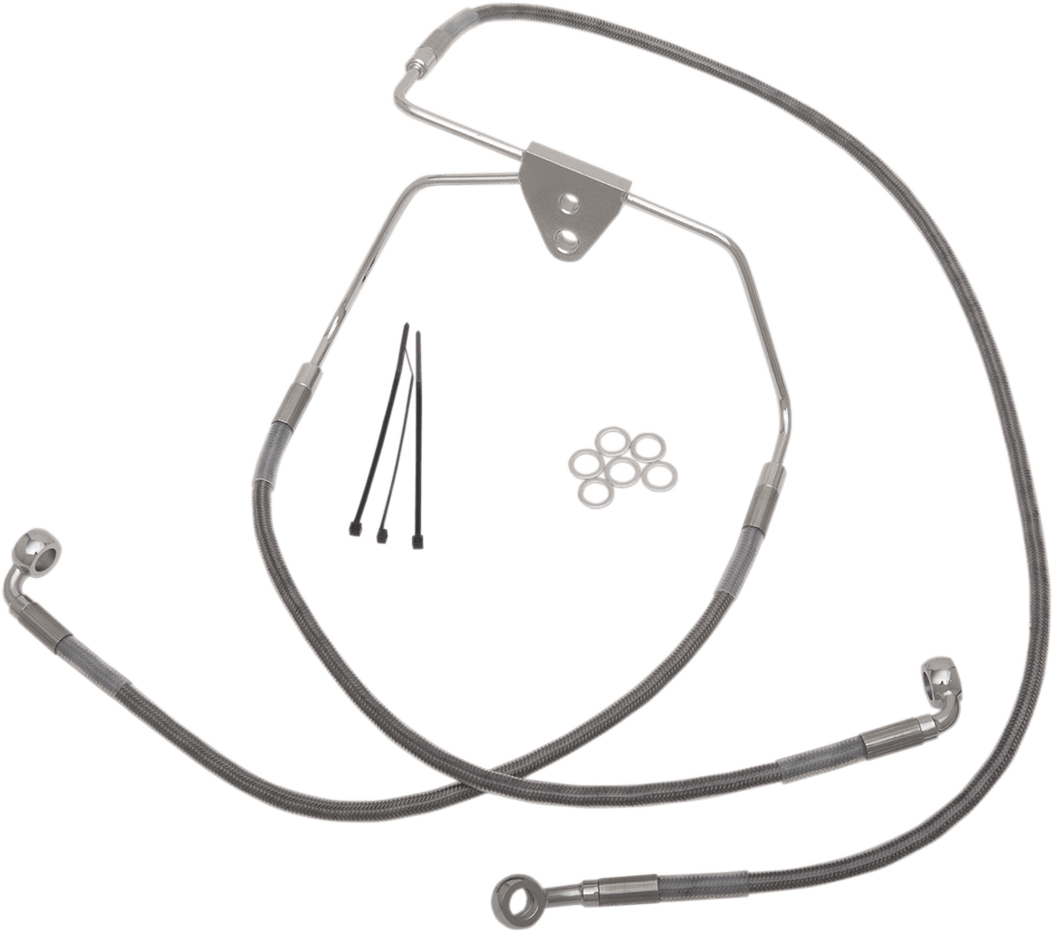 DRAG SPECIALTIES 1741-2626 Brake Line - Front - +6" - Touring - Stainless Steel