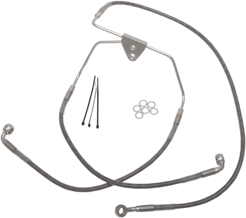 DRAG SPECIALTIES 1741-2626 Brake Line - Front - +6" - Touring - Stainless Steel