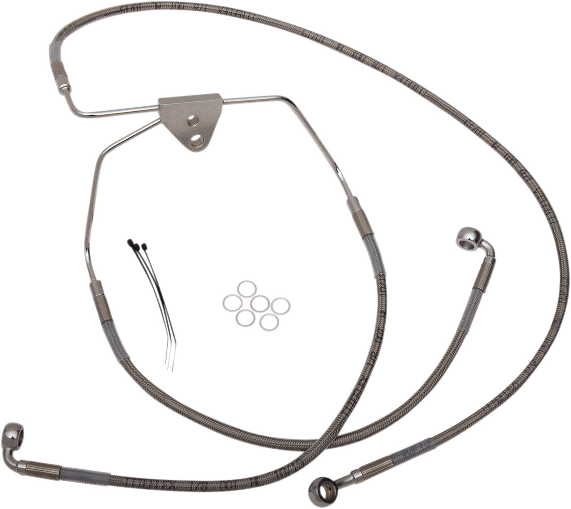 DRAG SPECIALTIES 1741-2627 Brake Line - Front - +8" - Touring - Stainless Steel