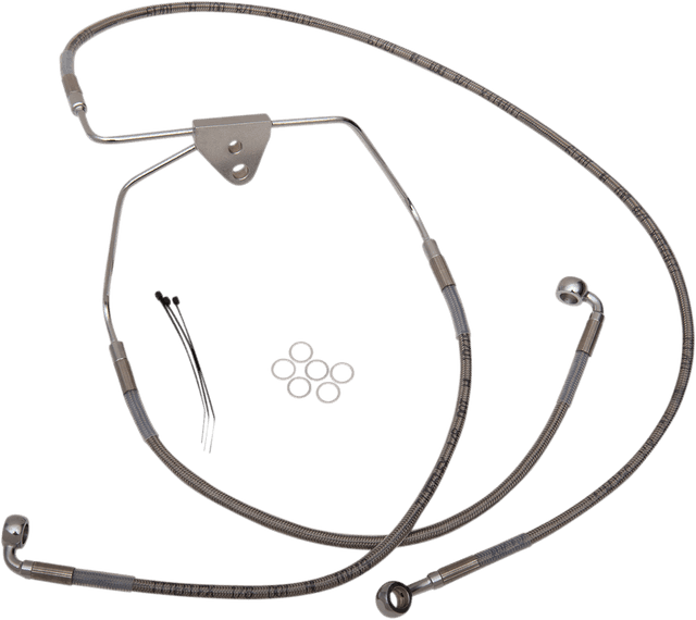 DRAG SPECIALTIES 1741-2627 Brake Line - Front - +8" - Touring - Stainless Steel