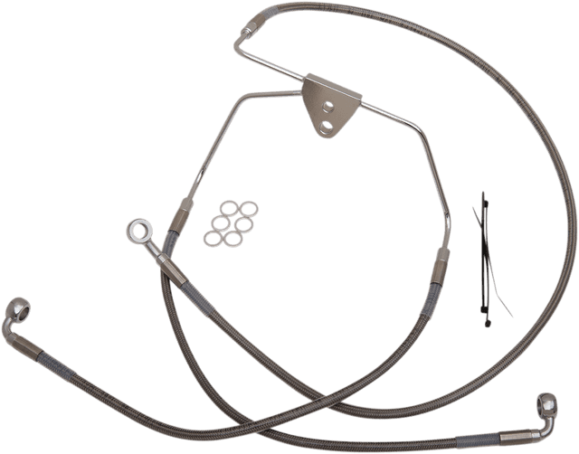 DRAG SPECIALTIES 1741-2628 Brake Line - Front - +10" - Touring - Stainless Steel