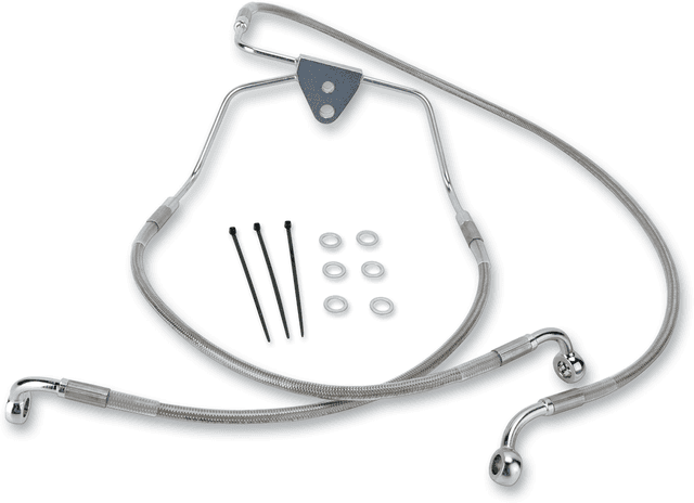 DRAG SPECIALTIES 1741-2629 Brake Line - Front - +2" - Touring - Stainless Steel — image 1 of 2