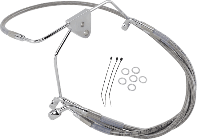 DRAG SPECIALTIES 1741-2630 Brake Line - Front - +4" - Touring - Stainless Steel — image 1 of 2