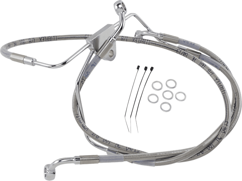 DRAG SPECIALTIES 1741-2631 Brake Line - Front - +6" - Touring - Stainless Steel — image 1 of 2