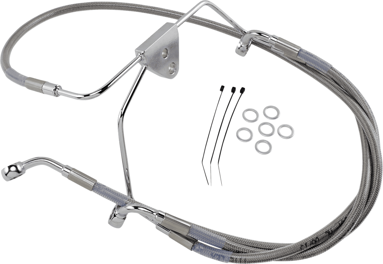 DRAG SPECIALTIES 1741-2632 Brake Line - Front - +8" - Touring - Stainless Steel