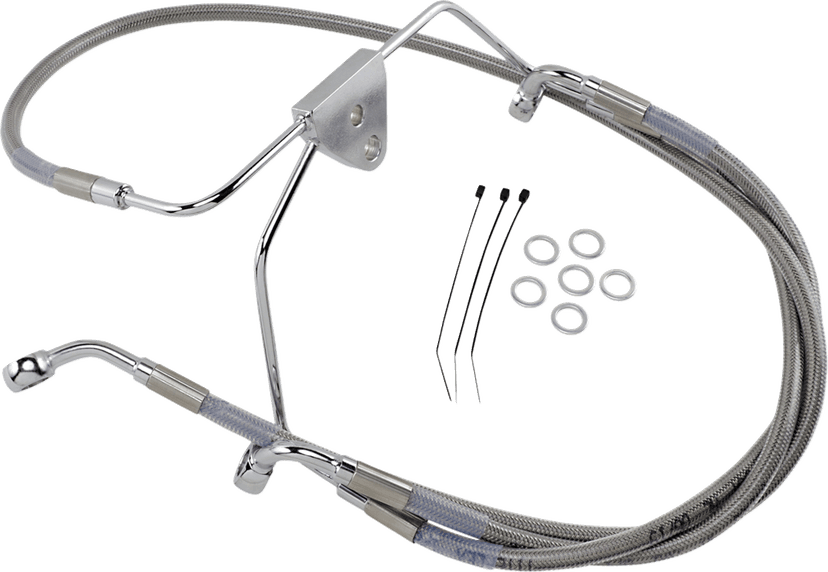 DRAG SPECIALTIES 1741-2632 Brake Line - Front - +8" - Touring - Stainless Steel