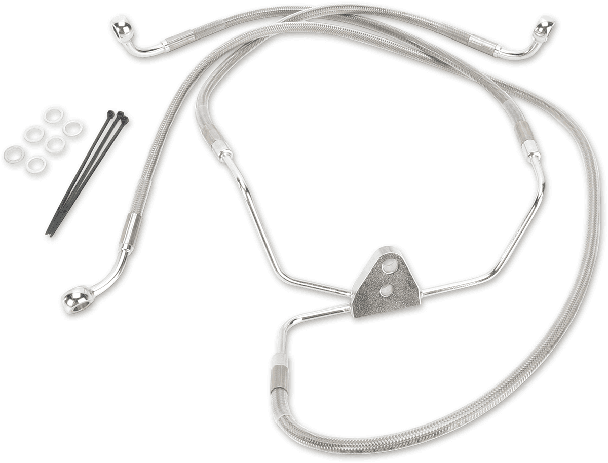 DRAG SPECIALTIES 1741-2633 Brake Line - Front - +10" - Touring - Stainless Steel