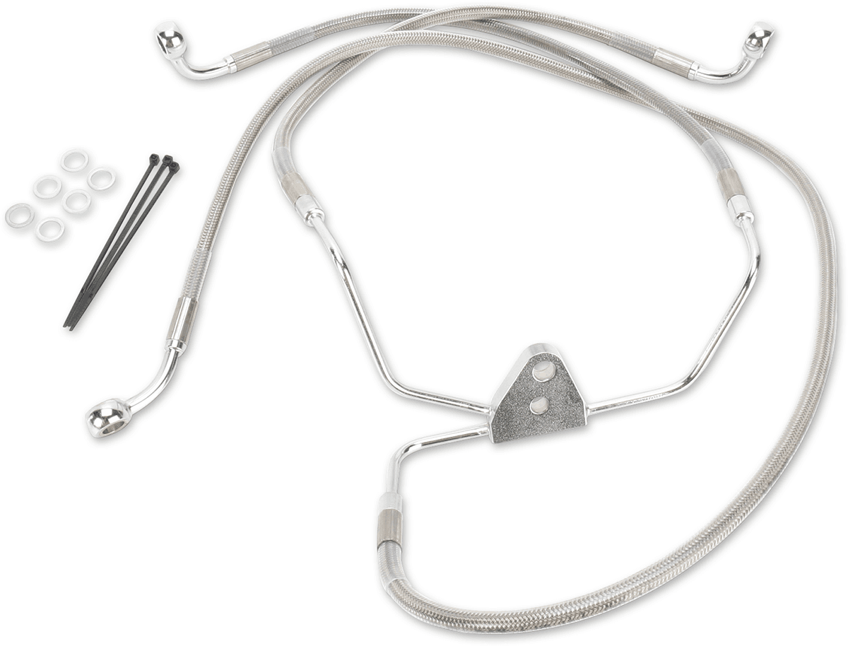 DRAG SPECIALTIES 1741-2633 Brake Line - Front - +10" - Touring - Stainless Steel