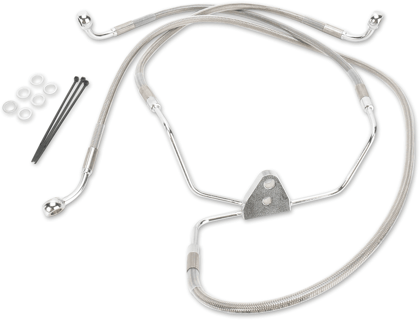 DRAG SPECIALTIES 1741-2633 Brake Line - Front - +10" - Touring - Stainless Steel — image 1 of 2