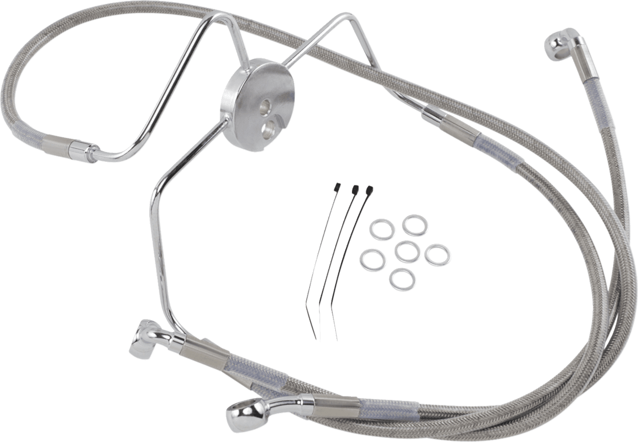 DRAG SPECIALTIES 1741-2635 Brake Line - Front - +4" - Stainless Steel