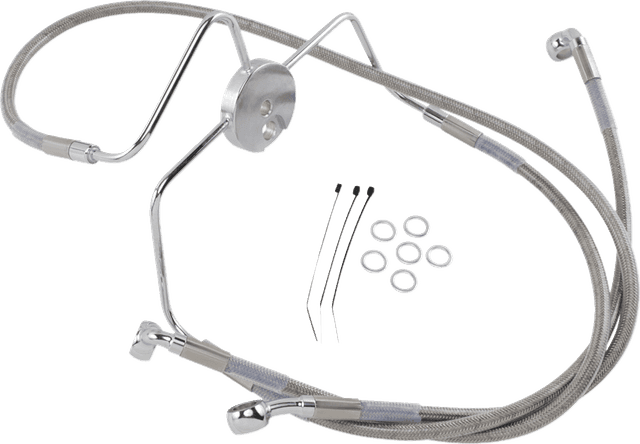 DRAG SPECIALTIES 1741-2635 Brake Line - Front - +4" - Stainless Steel — image 1 of 2