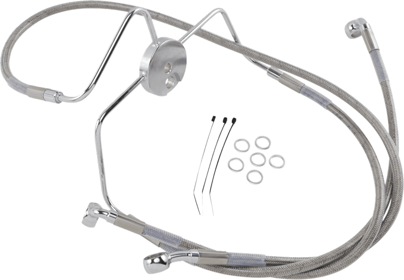 DRAG SPECIALTIES 1741-2635 Brake Line - Front - +4" - Stainless Steel — image 1 of 2