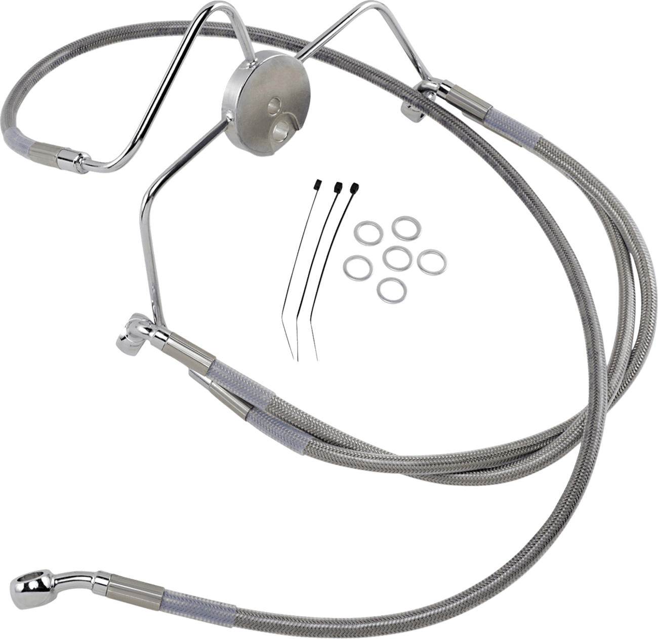 DRAG SPECIALTIES 1741-2636 Brake Line - Front - +6" - Stainless Steel