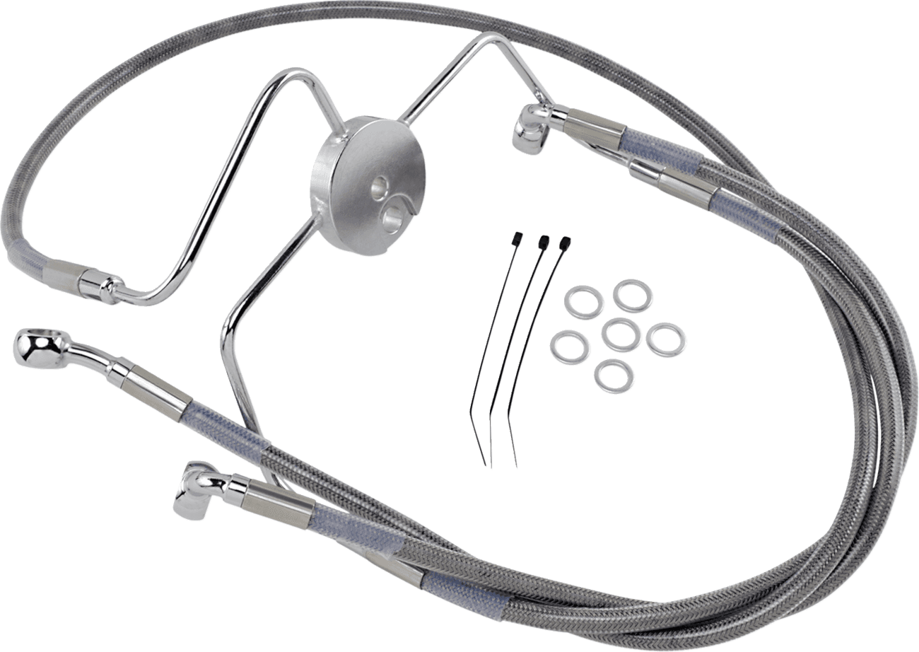 DRAG SPECIALTIES 1741-2638 Brake Line - Front - +10" - Stainless Steel