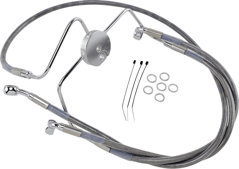 DRAG SPECIALTIES 1741-2638 Brake Line - Front - +10" - Stainless Steel