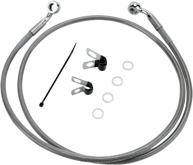 DRAG SPECIALTIES 1741-2640 Brake Line - Front - +4" - Stainless Steel - XL