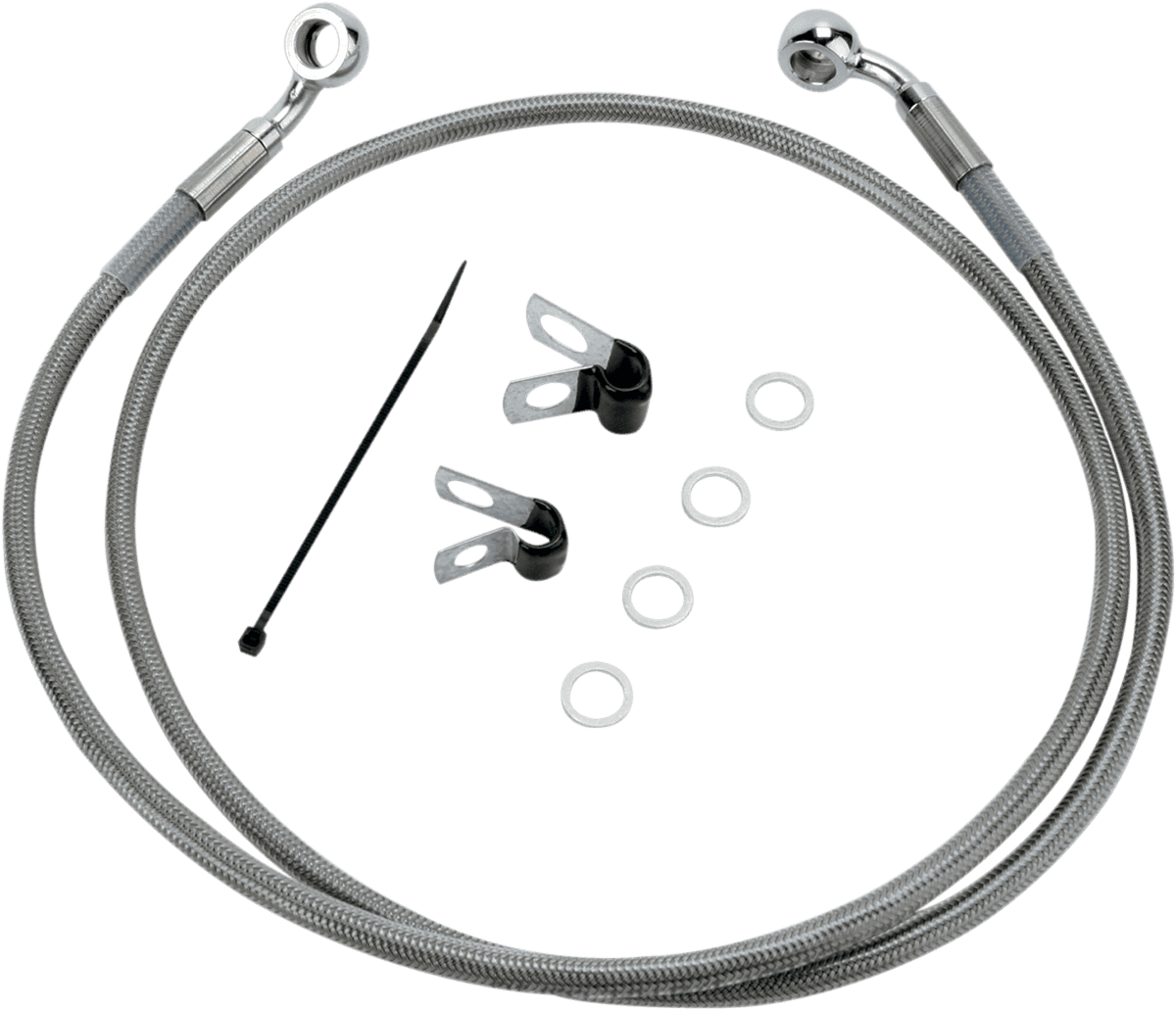 DRAG SPECIALTIES 1741-2641 Brake Line - Front - +6" - Stainless Steel - XL