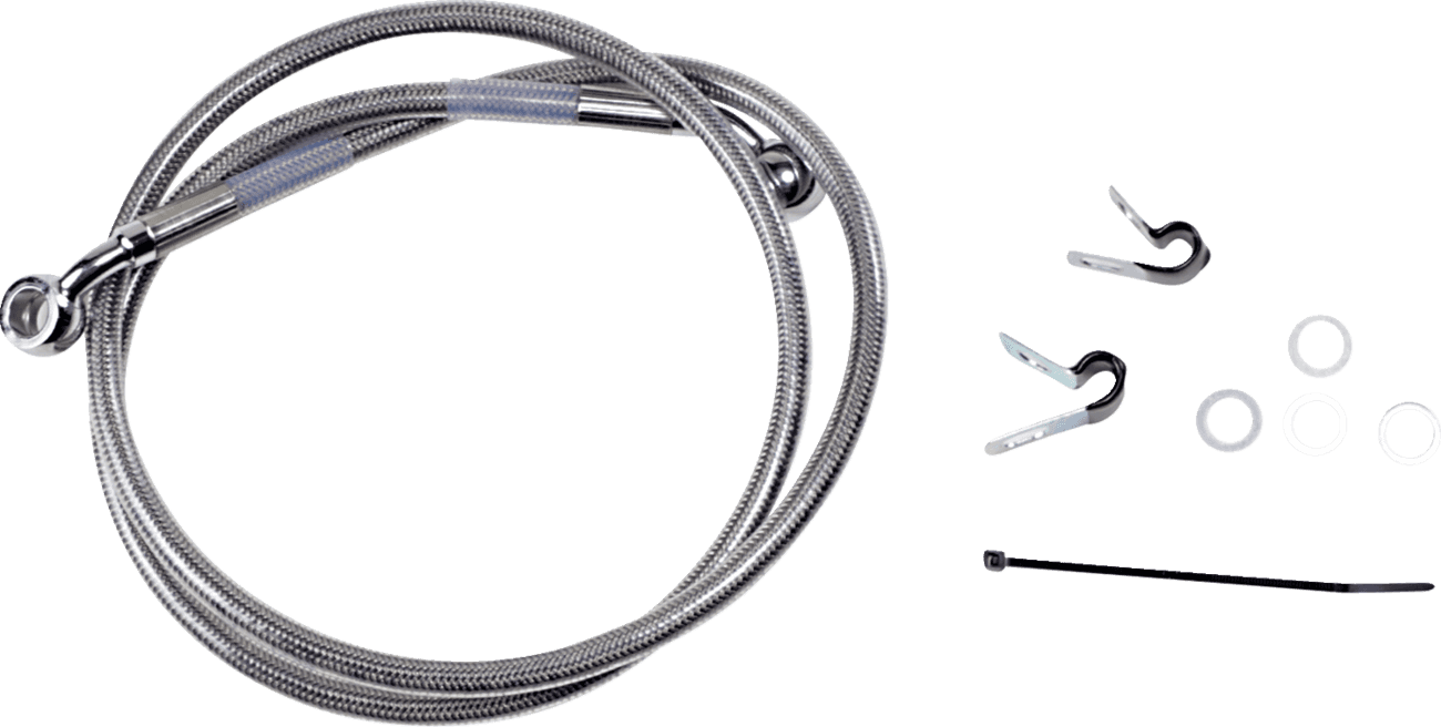 DRAG SPECIALTIES 1741-2644 Brake Line - Front - +2" - Stainless Steel - XL