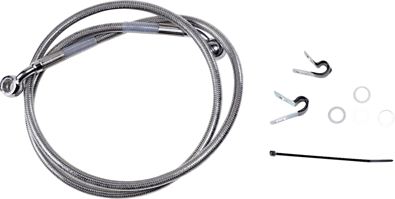 DRAG SPECIALTIES 1741-2644 Brake Line - Front - +2" - Stainless Steel - XL