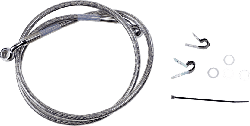 DRAG SPECIALTIES 1741-2644 Brake Line - Front - +2" - Stainless Steel - XL — image 1 of 2