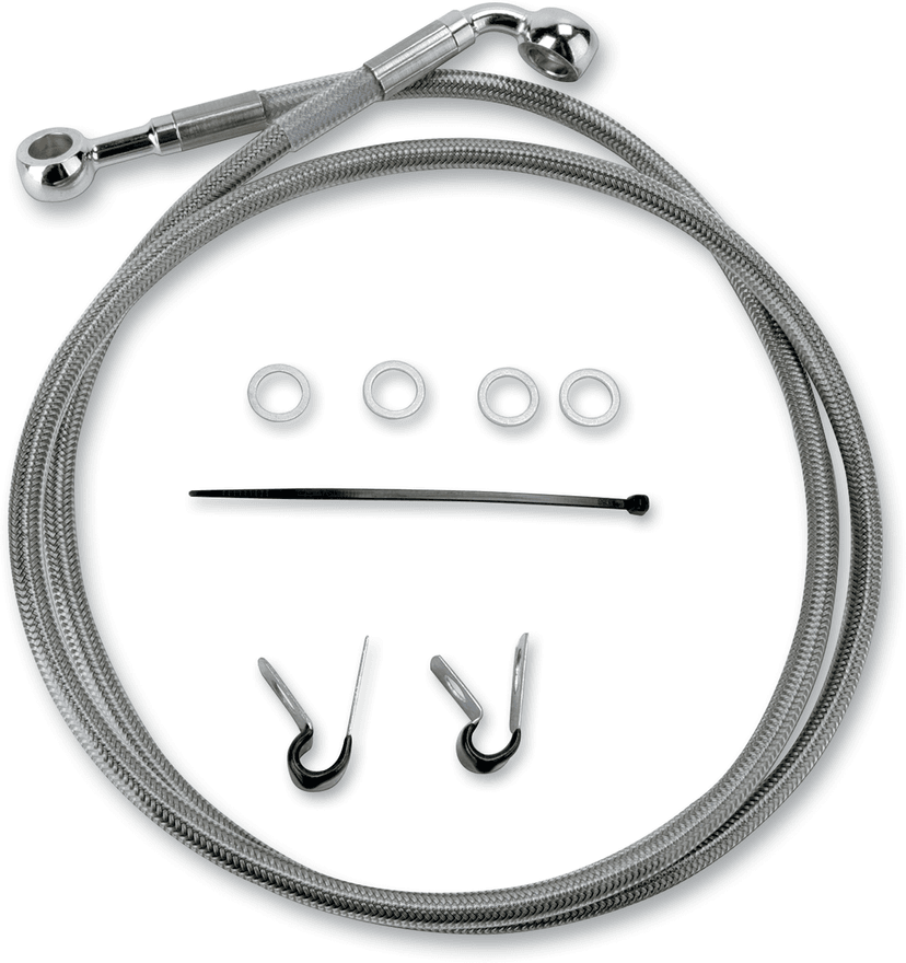 DRAG SPECIALTIES 1741-2644 Brake Line - Front - +2" - Stainless Steel - XL — image 2 of 2
