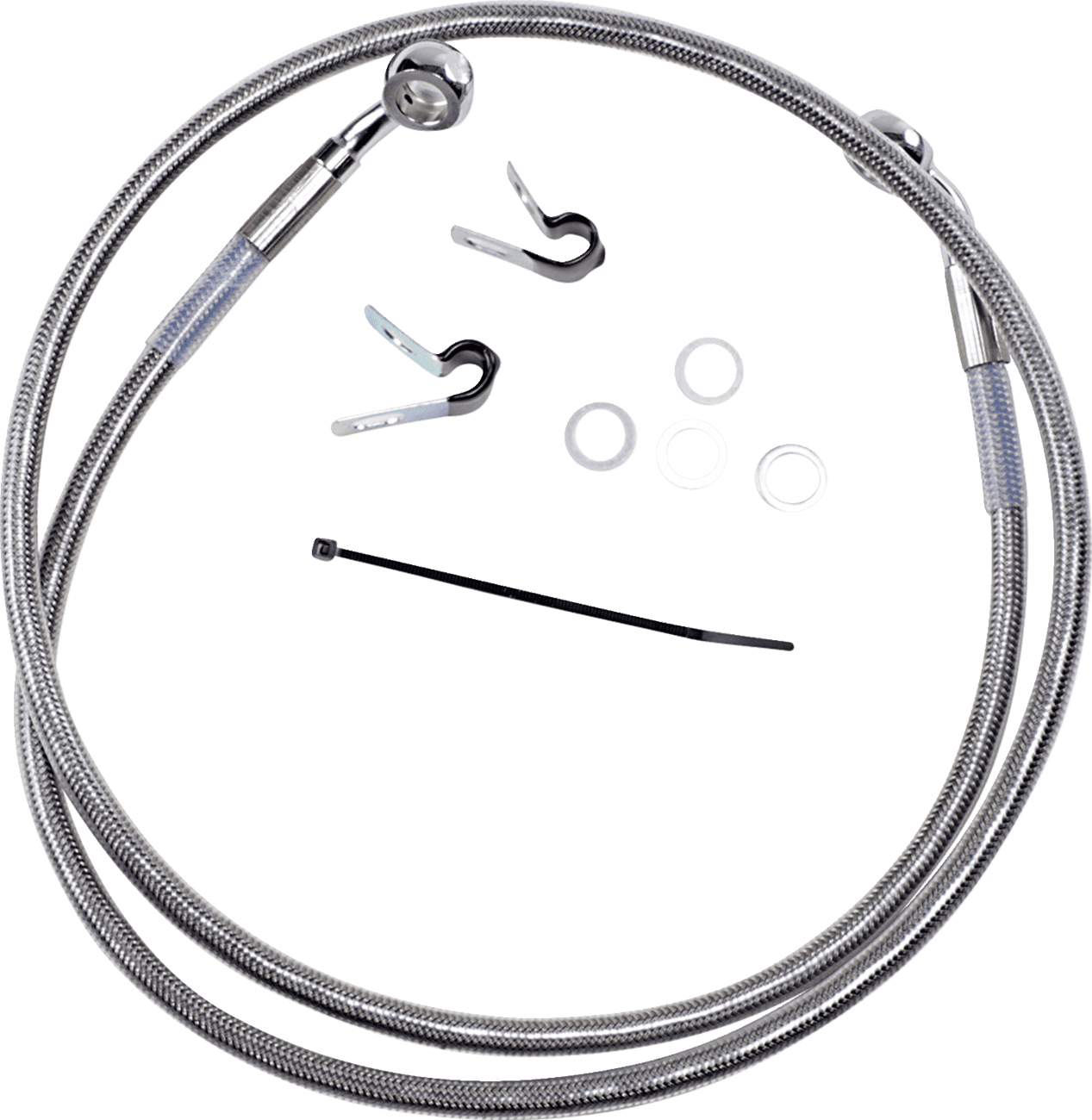 DRAG SPECIALTIES 1741-2645 Brake Line - Front - +4" - Stainless Steel - XL