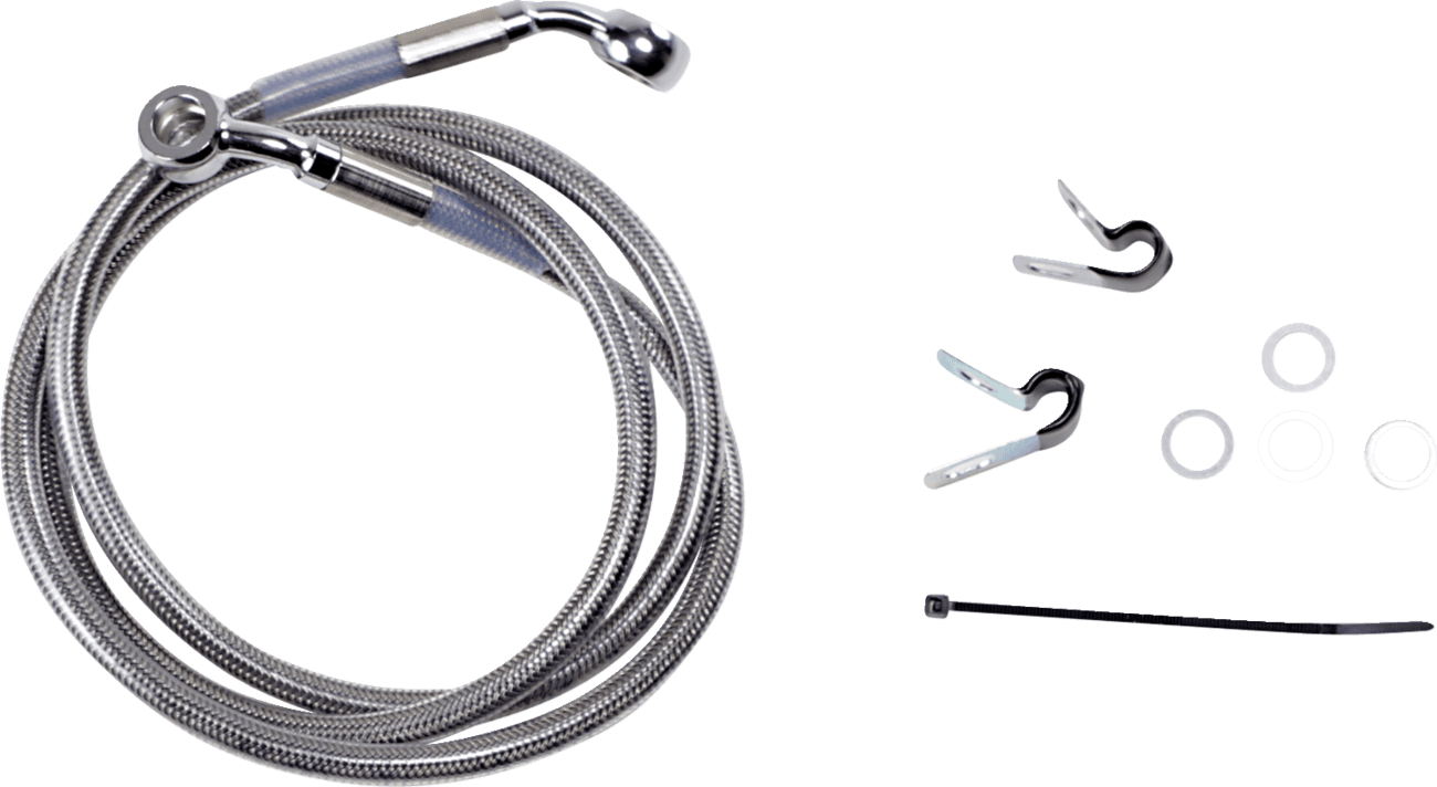DRAG SPECIALTIES 1741-2646 Brake Line - Front - +6" - Stainless Steel - XL