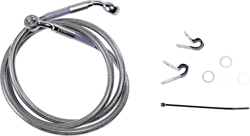 DRAG SPECIALTIES 1741-2646 Brake Line - Front - +6" - Stainless Steel - XL