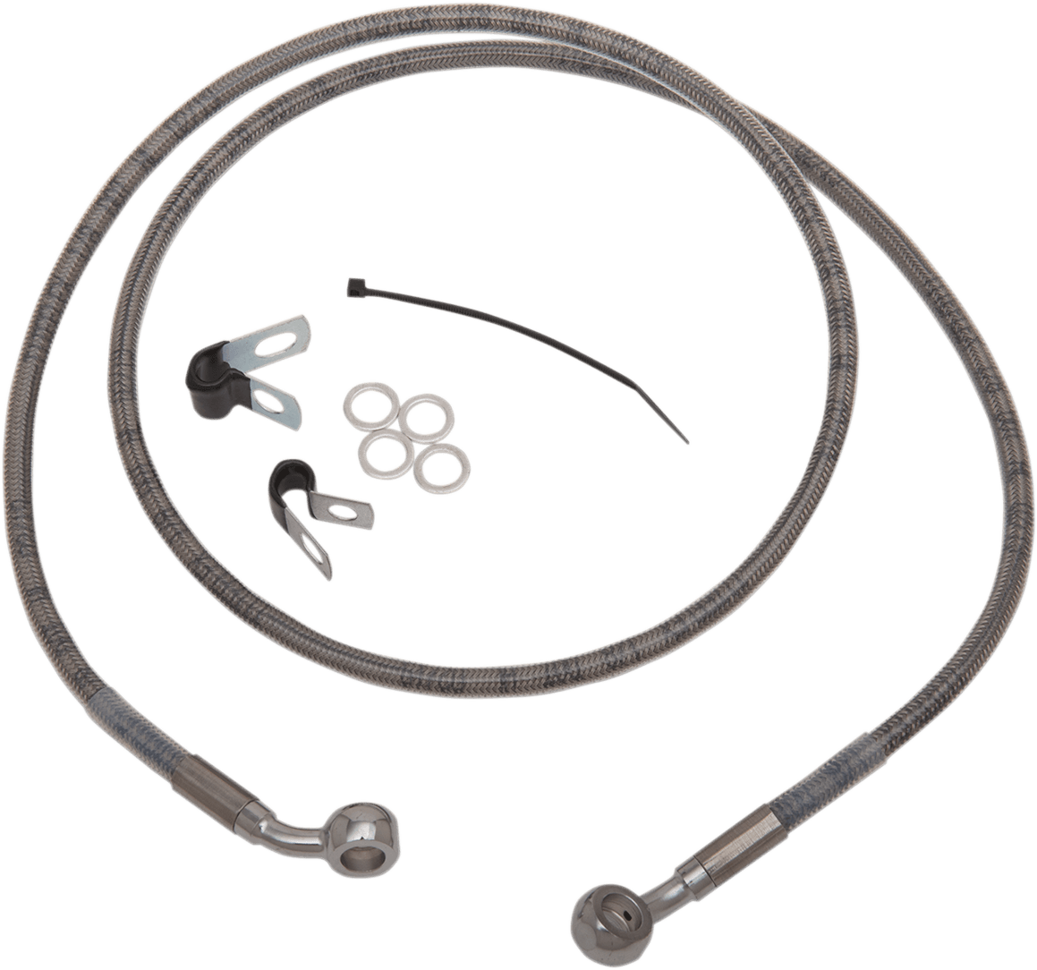 DRAG SPECIALTIES 1741-2647 Brake Line - Front - +8" - Stainless Steel - XL