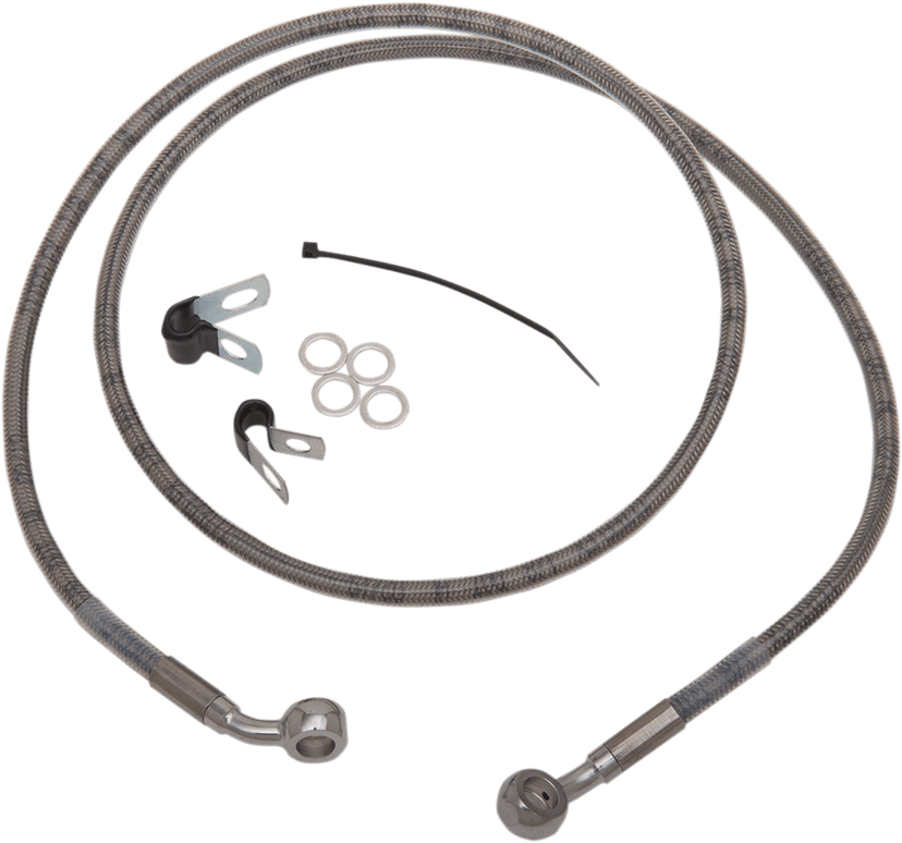 DRAG SPECIALTIES 1741-2647 Brake Line - Front - +8" - Stainless Steel - XL