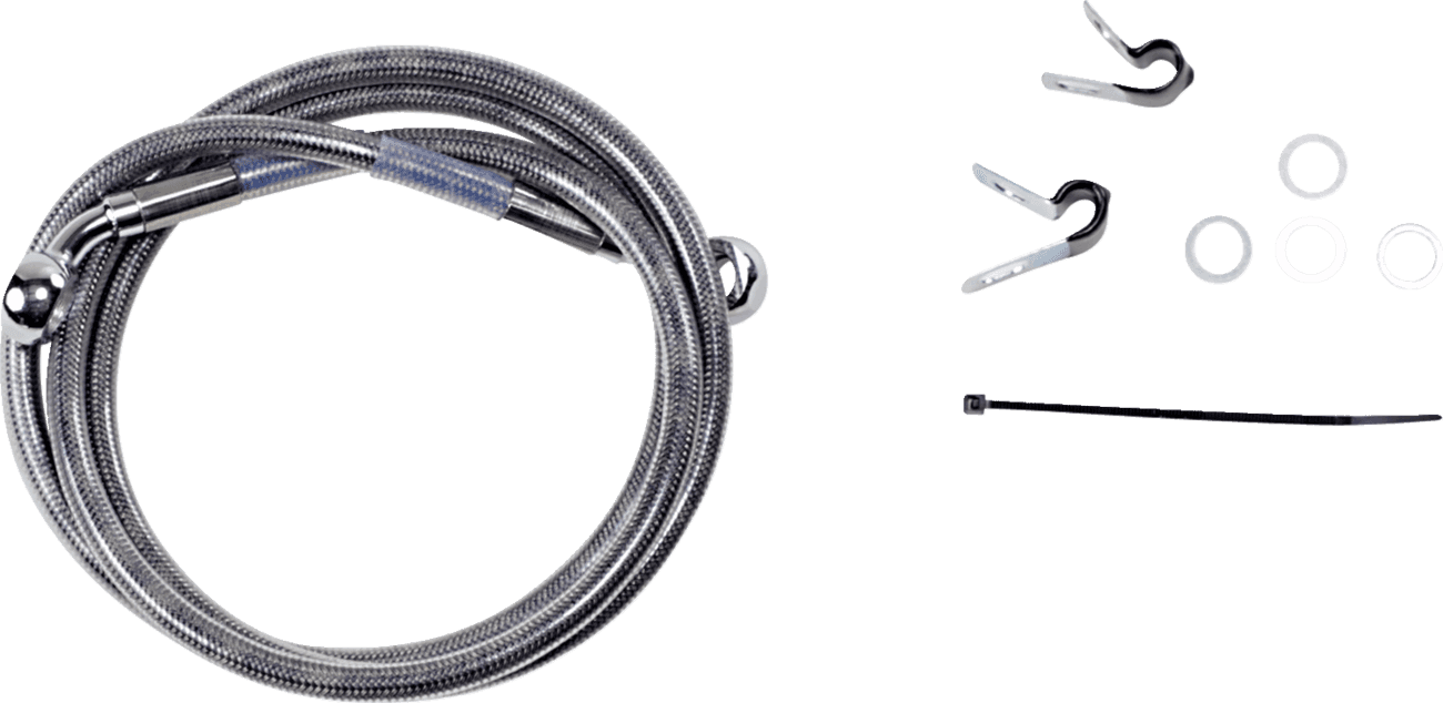 DRAG SPECIALTIES 1741-2648 Brake Line - Front - +10" - Stainless Steel - XL