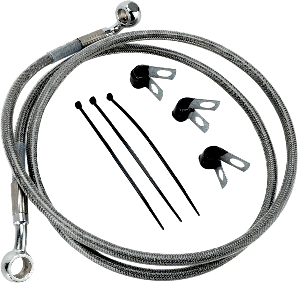DRAG SPECIALTIES 1741-2649 Brake Line - Front - +2" - Stainless Steel