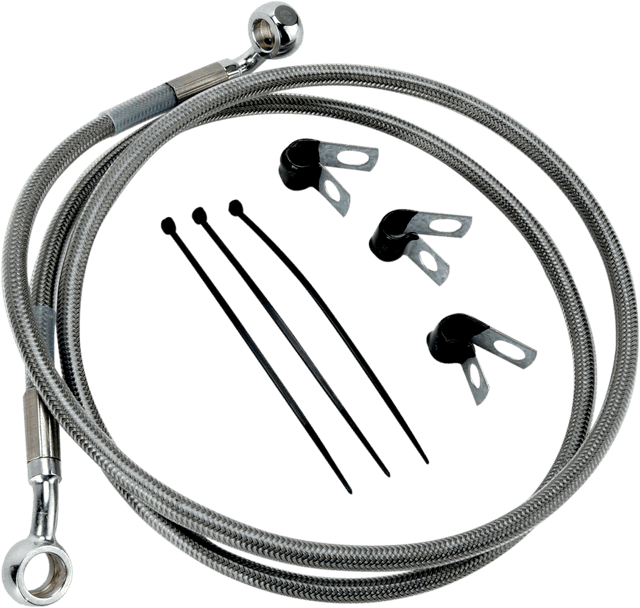 DRAG SPECIALTIES 1741-2649 Brake Line - Front - +2" - Stainless Steel