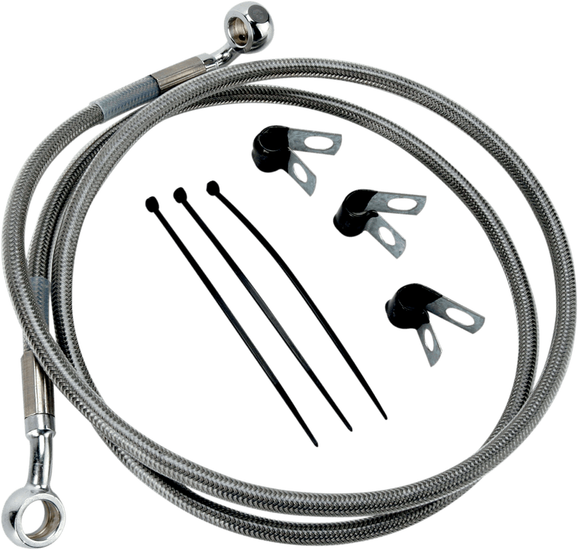 DRAG SPECIALTIES 1741-2649 Brake Line - Front - +2" - Stainless Steel