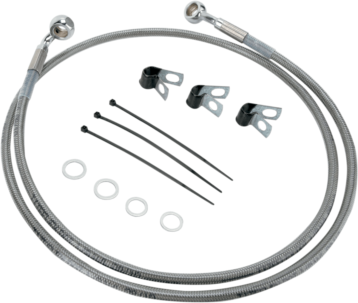 DRAG SPECIALTIES 1741-2650 Brake Line - Front - +4" - Stainless Steel