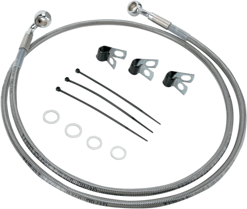 DRAG SPECIALTIES 1741-2650 Brake Line - Front - +4" - Stainless Steel — image 1 of 2