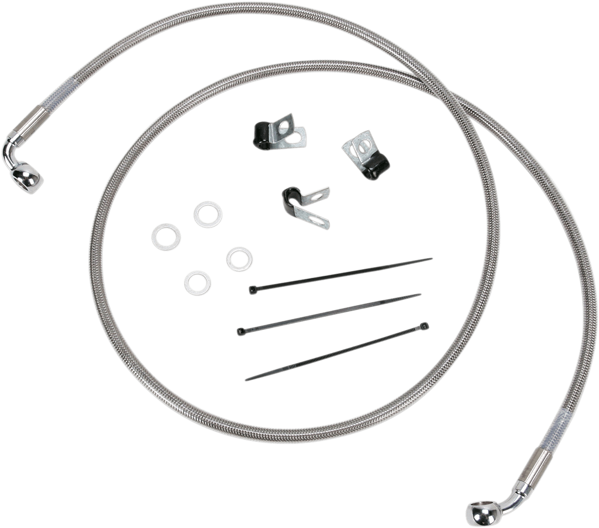 DRAG SPECIALTIES 1741-2651 Brake Line - Front - 6" - Stainless Steel