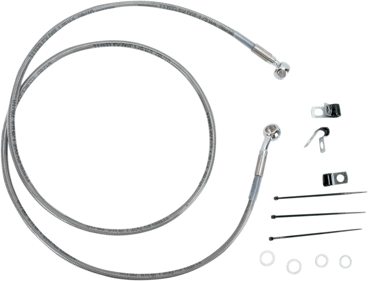 DRAG SPECIALTIES 1741-2652 Brake Line - Front - +8" - Stainless Steel
