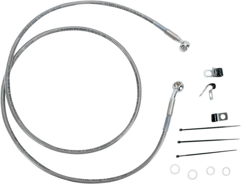 DRAG SPECIALTIES 1741-2652 Brake Line - Front - +8" - Stainless Steel