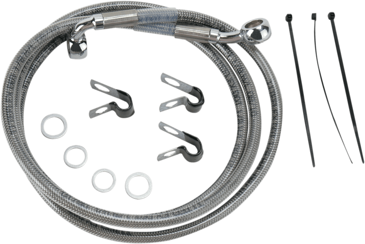 DRAG SPECIALTIES 1741-2653 Brake Line - Front - +10" - Stainless Steel