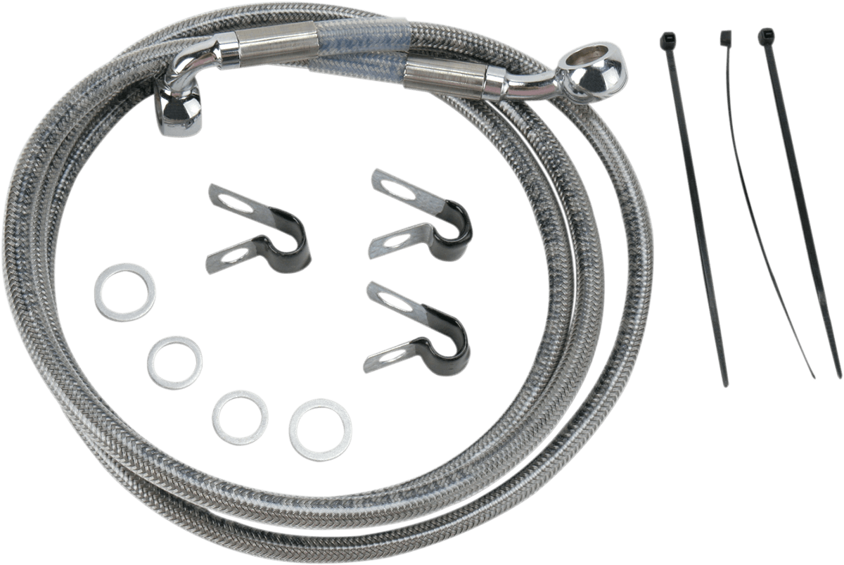 DRAG SPECIALTIES 1741-2653 Brake Line - Front - +10" - Stainless Steel