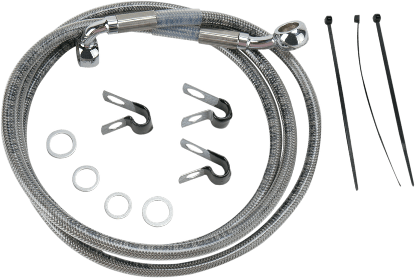 DRAG SPECIALTIES 1741-2653 Brake Line - Front - +10" - Stainless Steel