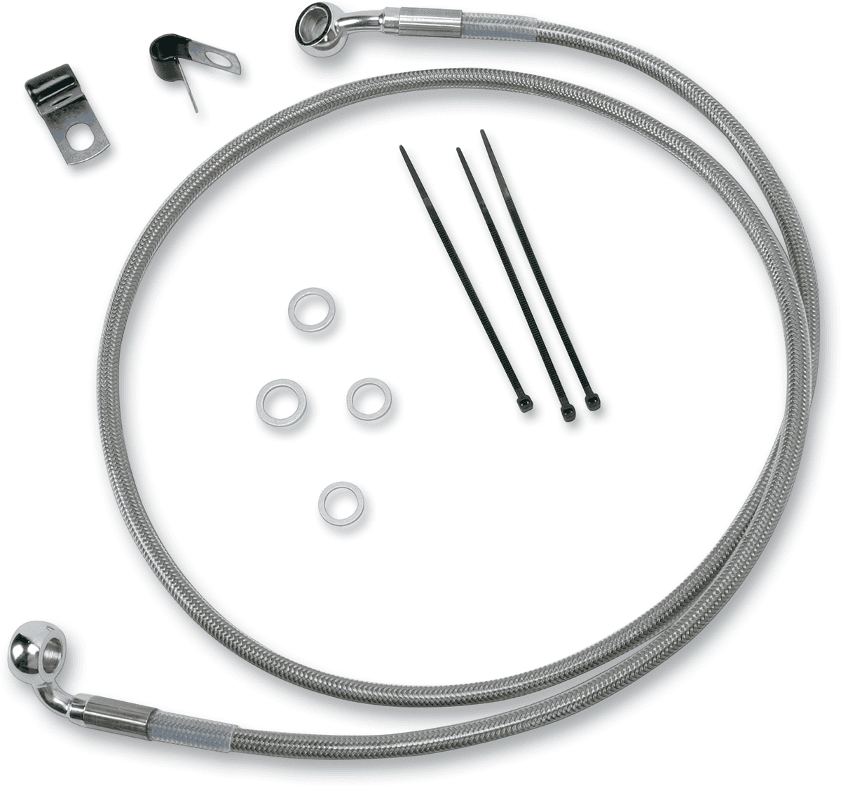DRAG SPECIALTIES 1741-2654 Brake Line - Front - +2" - Stainless Steel