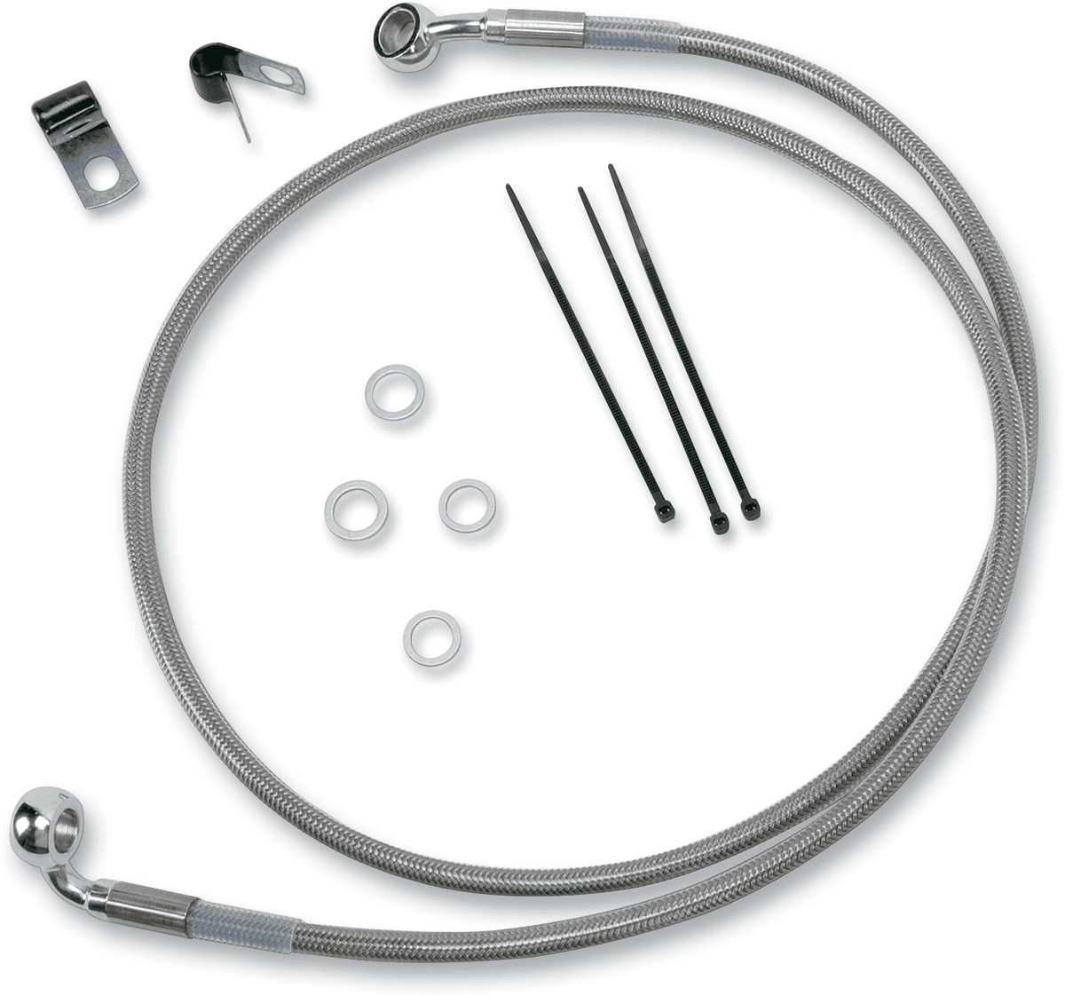 DRAG SPECIALTIES 1741-2654 Brake Line - Front - +2" - Stainless Steel