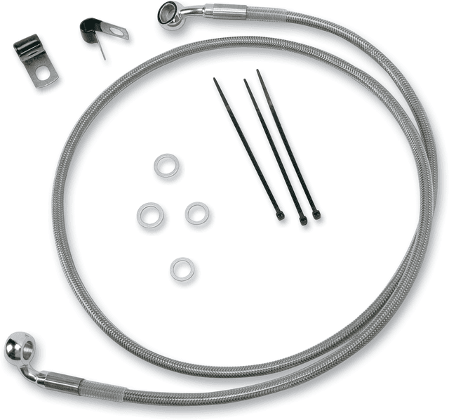 DRAG SPECIALTIES 1741-2654 Brake Line - Front - +2" - Stainless Steel