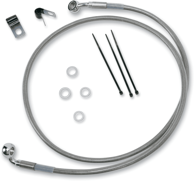 DRAG SPECIALTIES 1741-2654 Brake Line - Front - +2" - Stainless Steel