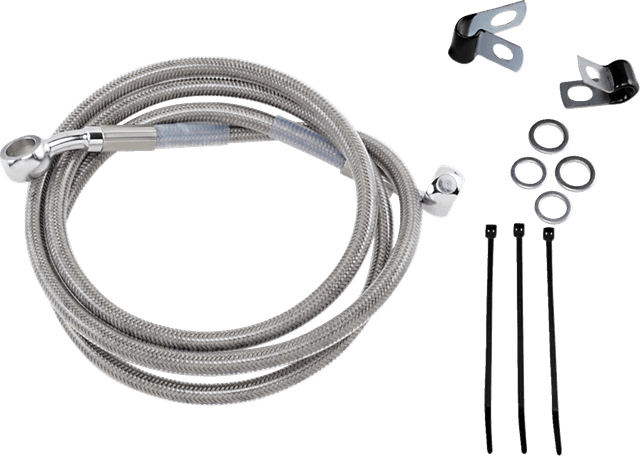 DRAG SPECIALTIES 1741-2655 Brake Line - Front - +4" - Stainless Steel