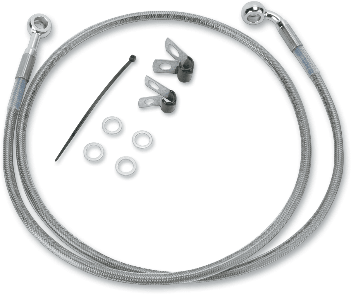 DRAG SPECIALTIES 1741-2656 Brake Line - Front - +6" - Stainless Steel