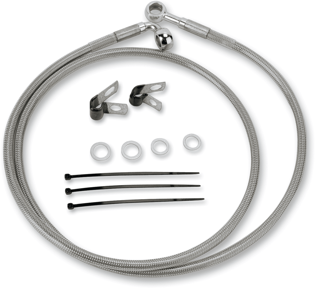DRAG SPECIALTIES 1741-2657 Brake Line - Front - +2" - Stainless Steel