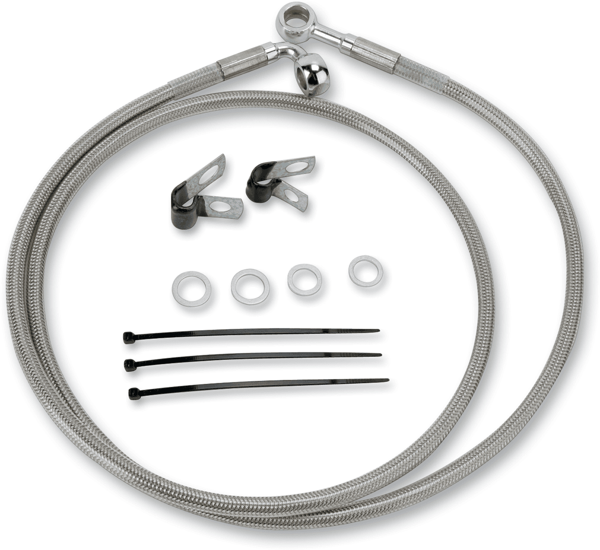 DRAG SPECIALTIES 1741-2657 Brake Line - Front - +2" - Stainless Steel
